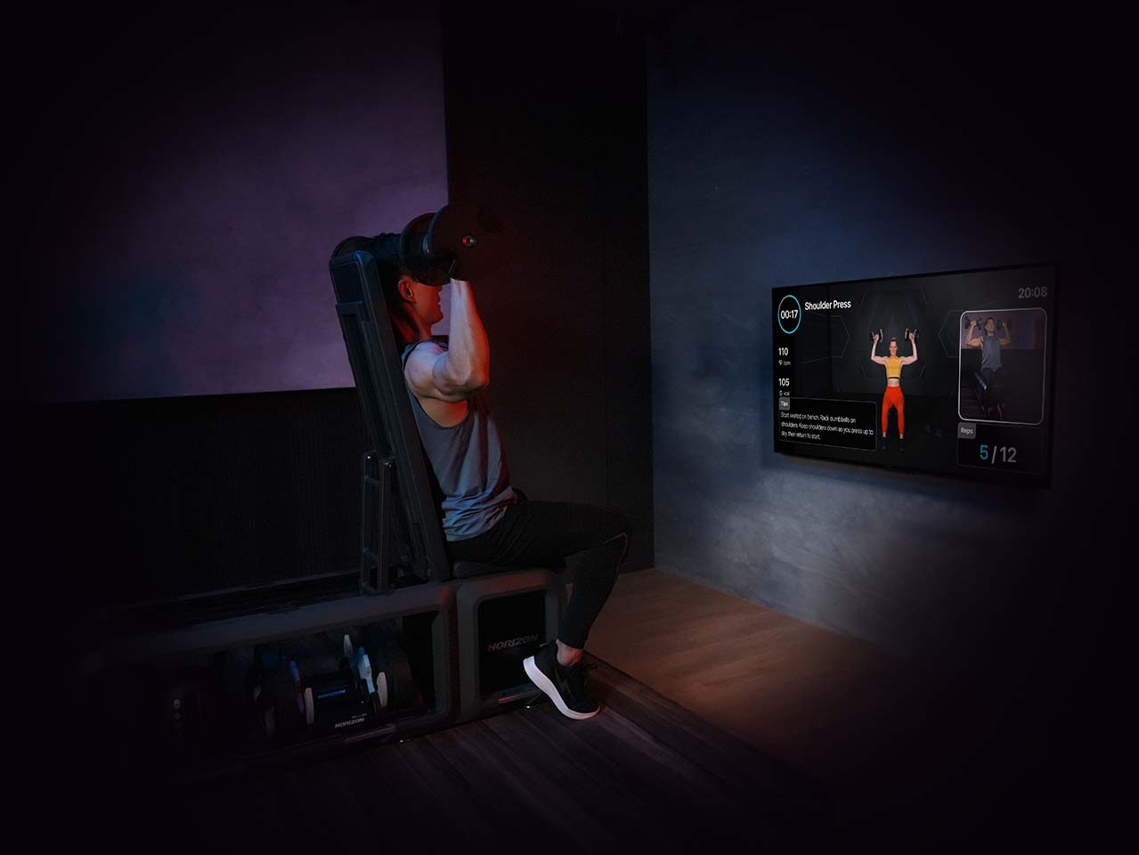 Horizon all in One Bench with Adjustable Dumbbells & kettlebell